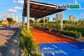 Vetri Study Center Current Affairs - Solar Panel Roof Bike Lane