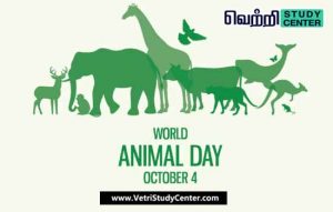 Vetri Study Center Current Affairs - World Animal Day