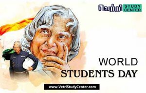 Vetri Study Center Current Affairs - World Students Day